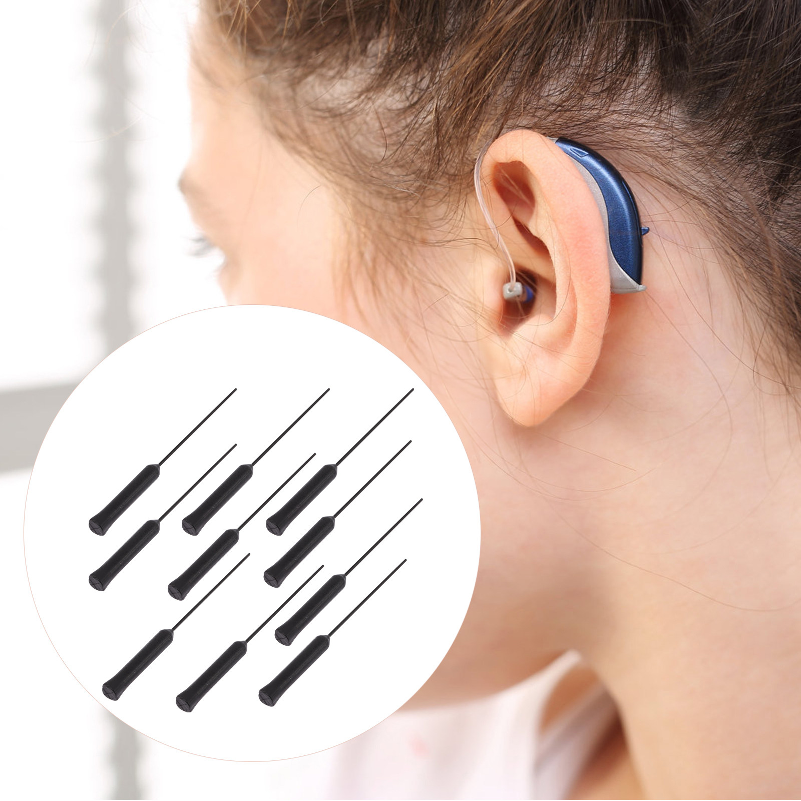 Ear Wax Remover - 10-teiliges Hörgeräte-Reinigungsset, multifunktionale PVC-Stäbchen, feine Verarbeitung