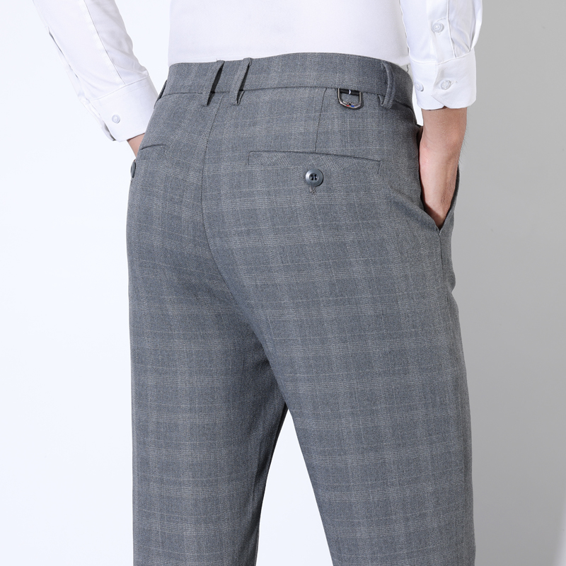Men'S Grooming Daily - Baumwolle Plaid Gestreiften Klassischen Anzug Hosen