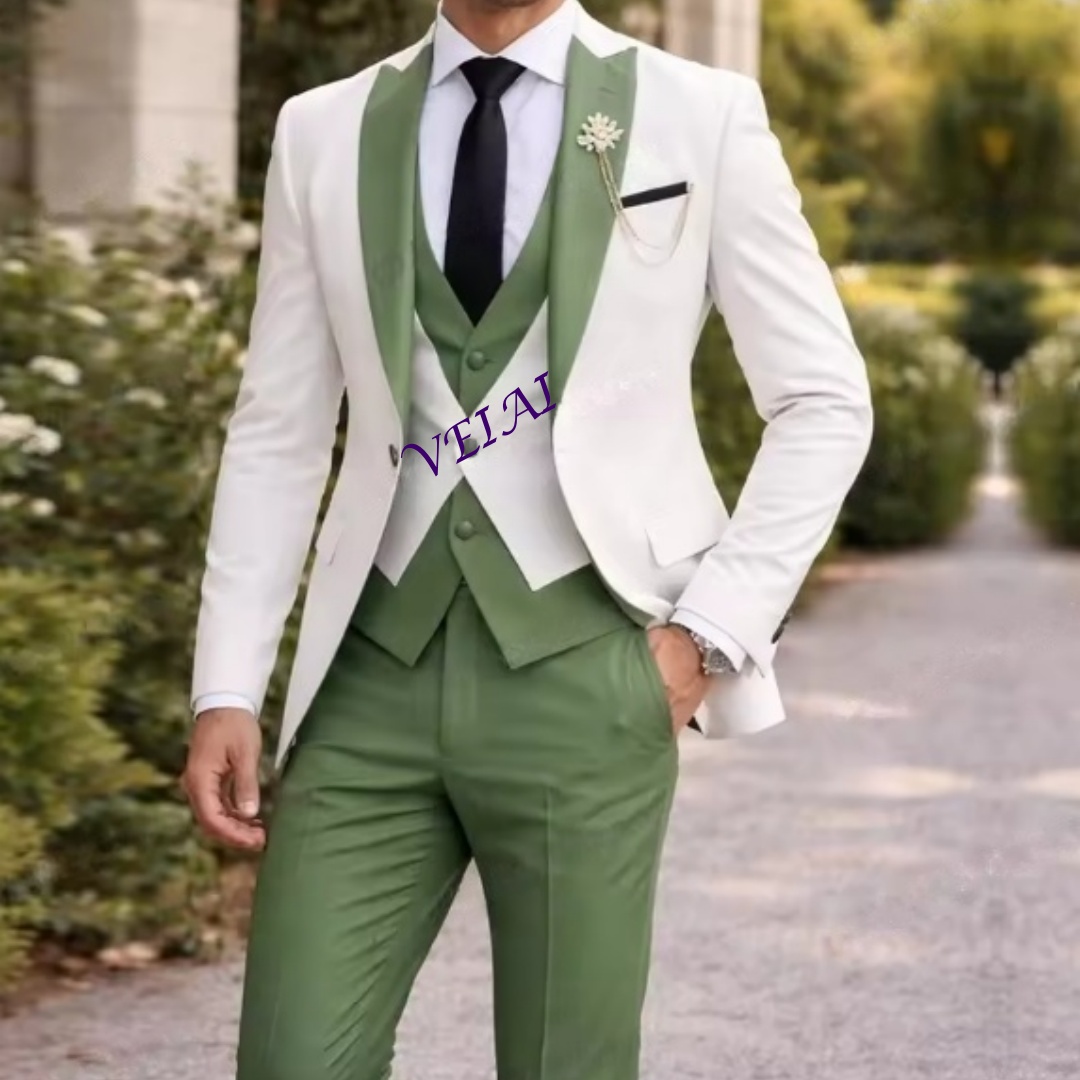 Men'S Grooming Daily - Maßgeschneiderter neuer weißer und mintgrüner formeller