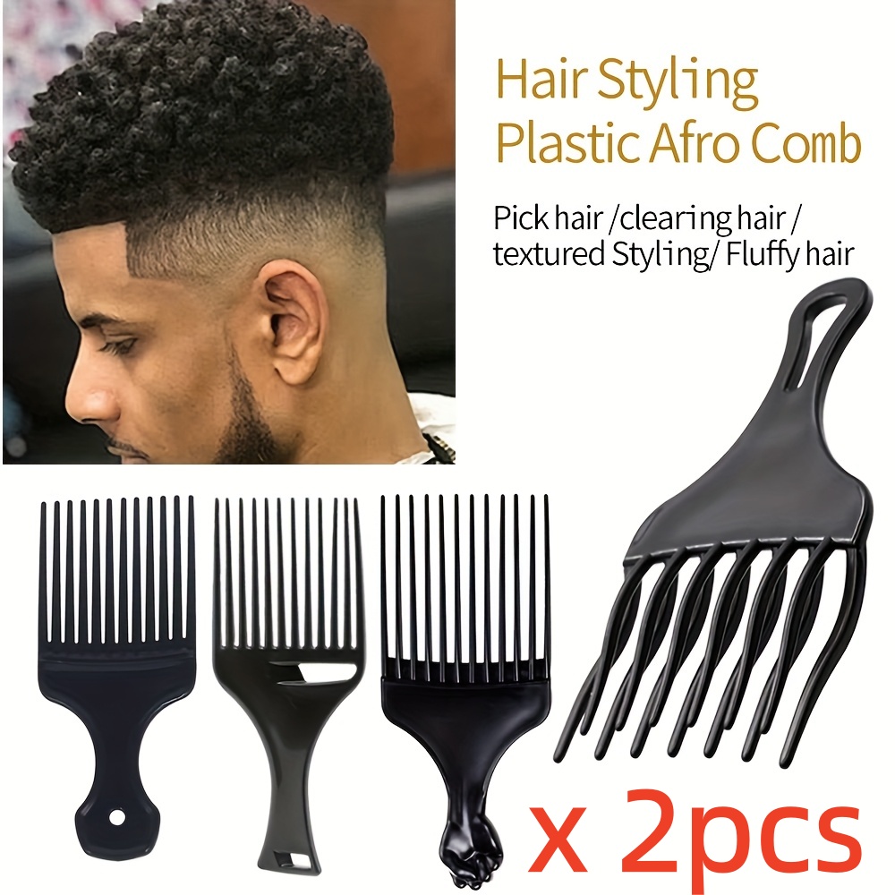 Men'S Grooming Brush - 2 Stück/Packung Professioneller Friseur-Haarkamm mit Kunststoffgriff