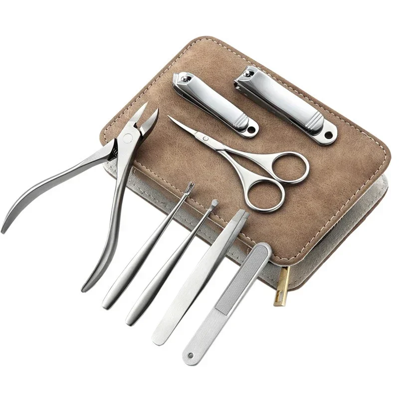 Mens Grooming Kit Bag - 8/12 stücke Professionelle Maniküre Kit Edelstahl