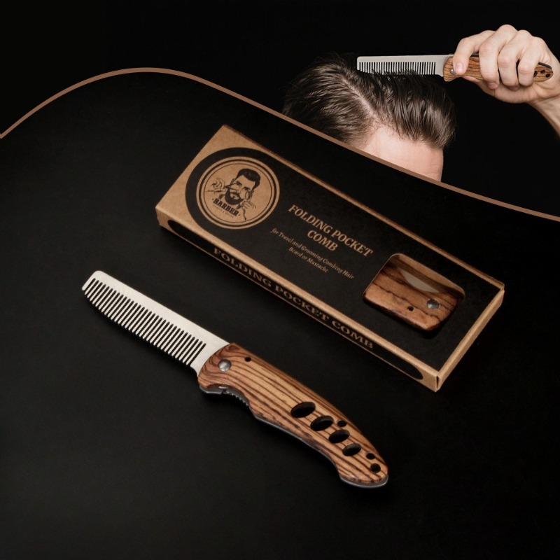 Klappbarer Bartkamm aus Massiv – Mens Grooming Kit Bag Bewertung und Preis